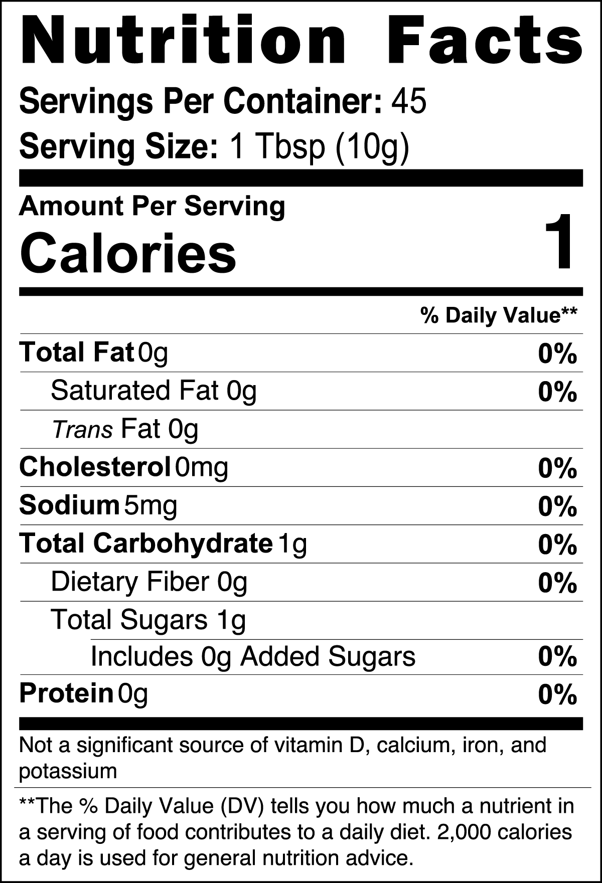 111 & Companys Manuka Honey Coffee 16oz offers Manuka Honey Coffee enthusiasts nutrition details per 1 Tbsp (10g): 1 calorie, 0g fat, 0mg cholesterol, 5mg sodium, and 1g carbs with no sugars. Enjoy vitamin D, calcium, iron, and potassium in this unique blend from New Zealand.