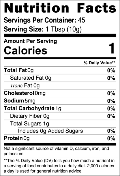 111 & Companys Manuka Honey Coffee 16oz offers Manuka Honey Coffee enthusiasts nutrition details per 1 Tbsp (10g): 1 calorie, 0g fat, 0mg cholesterol, 5mg sodium, and 1g carbs with no sugars. Enjoy vitamin D, calcium, iron, and potassium in this unique blend from New Zealand.