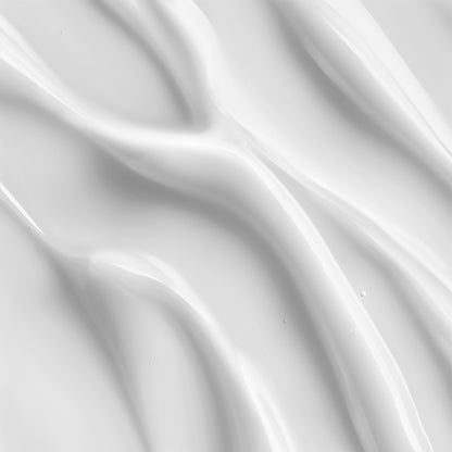 The 111 & COMPANY WATERMELON HYDRATION MOISTURIZER by 111 & Company features a smooth, glossy white surface with gentle wavy textures, creating a serene and abstract liquid-like appearance with highlights and shadows that accentuate its three-dimensional quality.